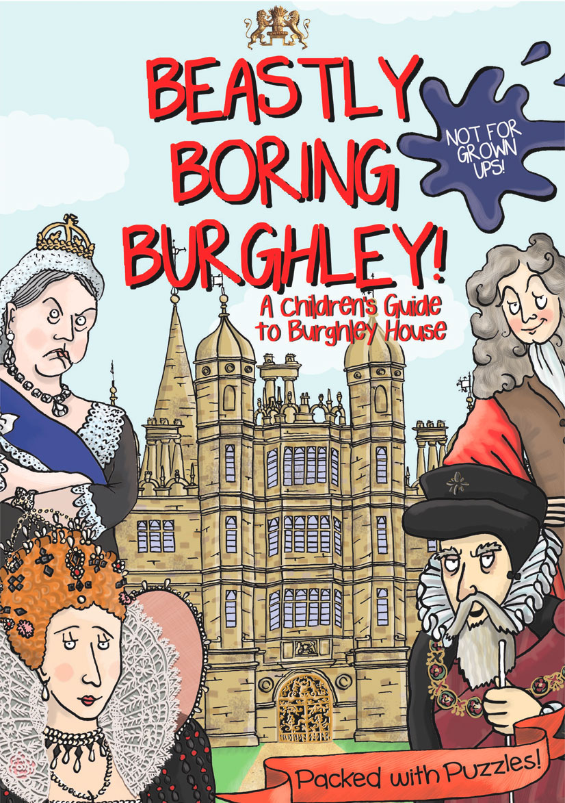 Front cover illustration from Beastly Boring Burghely illustrated children's guidebook by Emma Metcalfe
