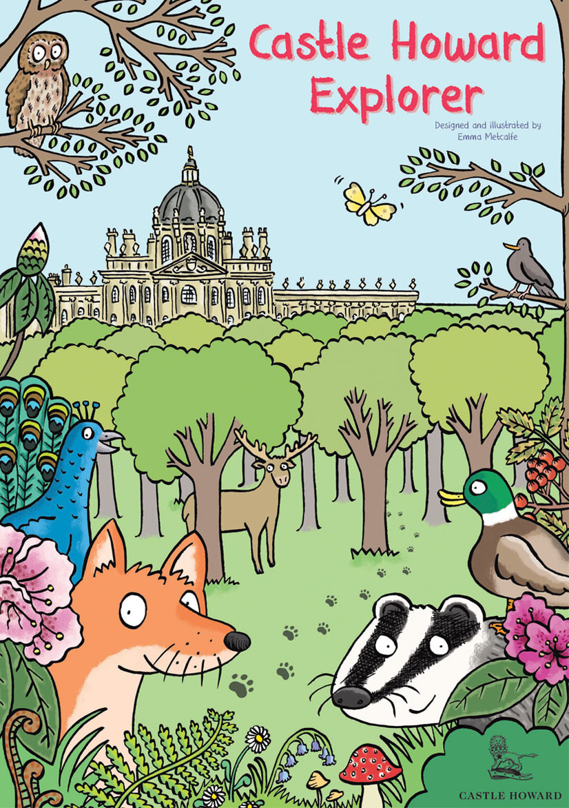 Front cover illustration from Castle Howard Explorer by illustrator Emma Metcalfe
