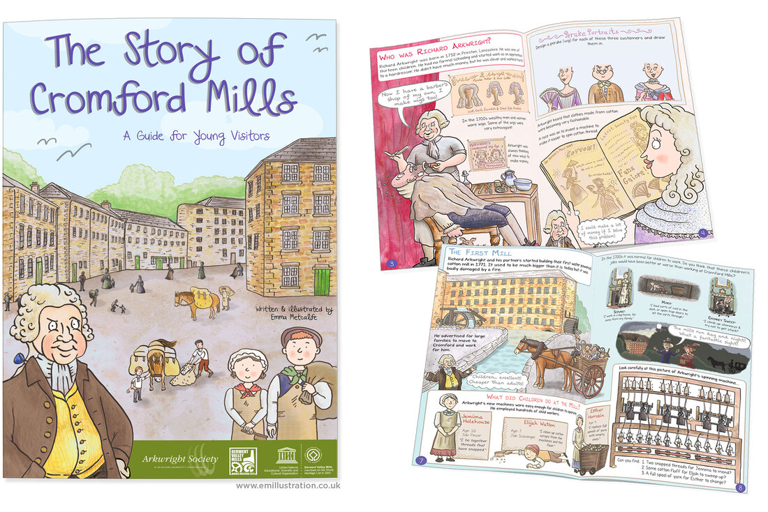 The Story of Cromford Mills illustrated children's guidebook for Cromford Mills by Emma Metcalfe