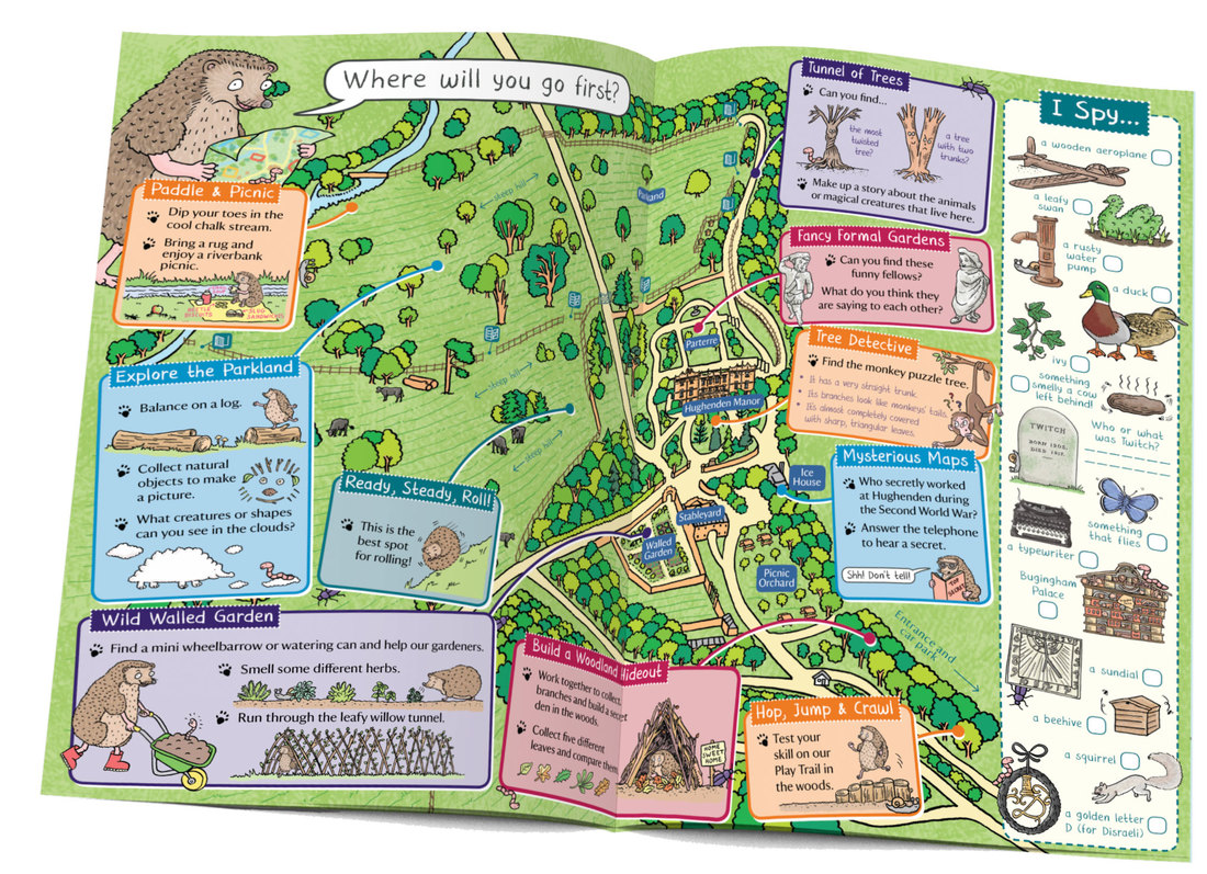 National Trust Hughenden children's illustrated map trail by Emma Metcalfe