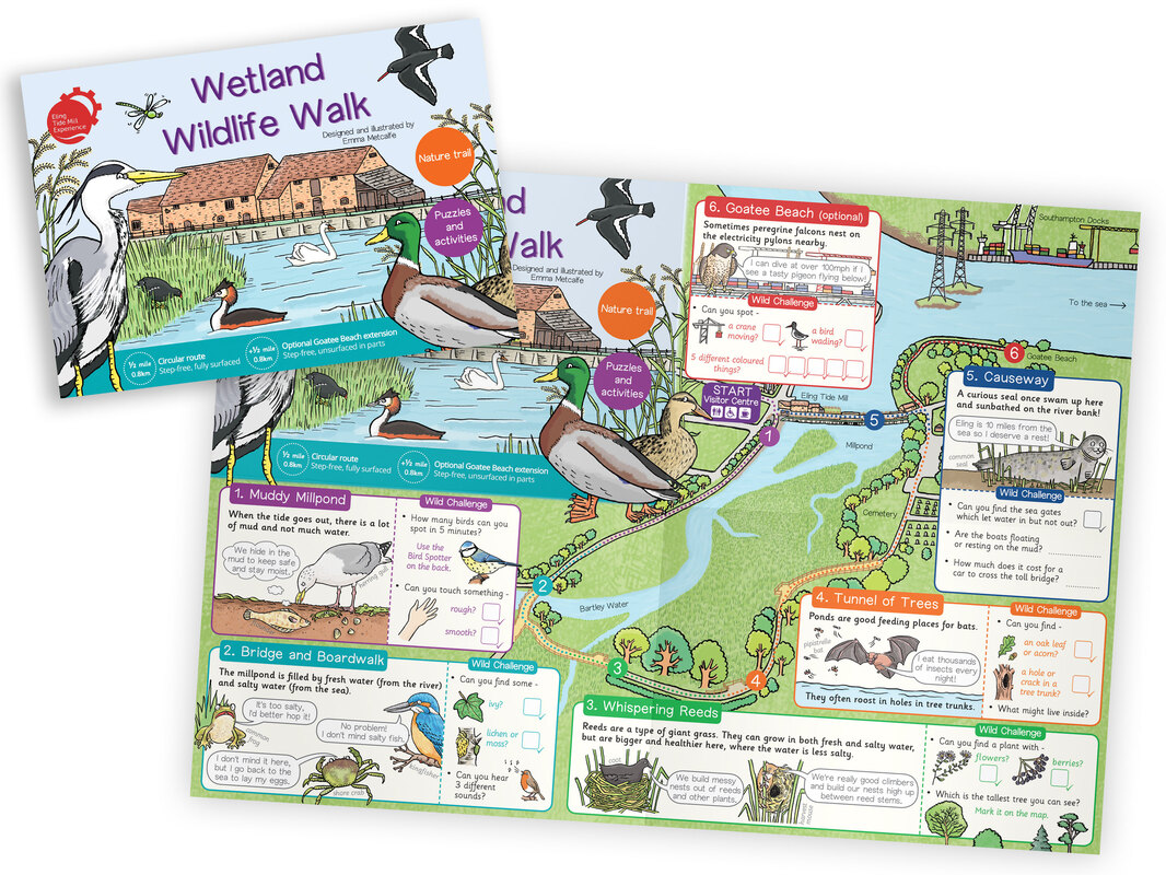 Holly Hedgehog's Hughenden Adventure Map illustrated children's trail family trail leaflet by illustrator Emma Metcalfe