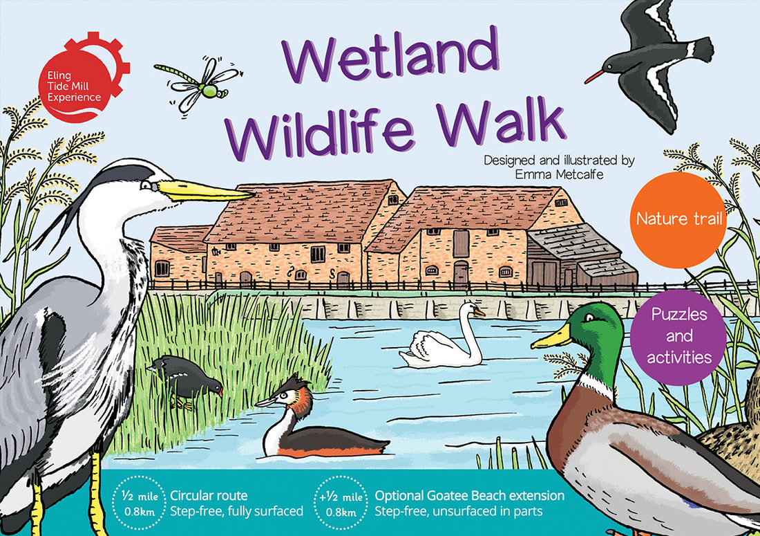 Family natural trail leaflet by museum trail by trail designer and illustrator Emma Metcalfe